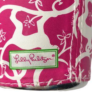 Lilly Pulitzer Cocktail Shaker Pink White Monkeys Stainless Steel w Lid Strainer